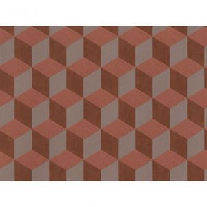 Papel De Parede Inspire Geométrico 3d Laranja E Cinza 220357