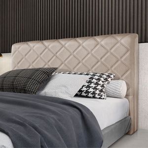 Cabeceira Cama Box Casal 1,40m Estofada Capri Linho Bege
