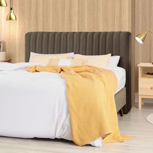 Cabeceira Cama Box Queen 1,60m Estofada Havai Veludo Marrom
