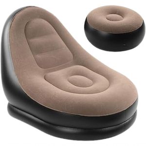 Poltrona Inflável Ultra Lounge Com Pufe Sofá Preguiçoso, Conforto Anatômico Para Relaxamento, Ideal Para Uso Interno