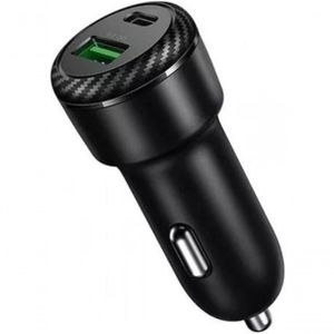 Carregador Veicular Turbo 38w Entrada Dupla Pd Qc 3.0 Carga Ultra Rápida Para Celulares