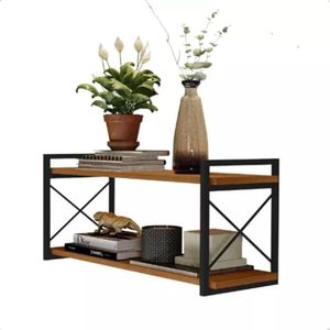 Prateleira Parede Industrial Dupla Grande Cozinha Sala Alta Durabilidade Estilo Funcionalidade Decoração - Madeirado