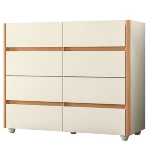 Cômoda Aparador 8 Gavetas Com Tampo Estilo Bandeja Eternity Off White/freijó