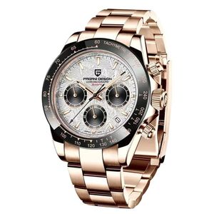 Relógio Masculino Pagani Design Ouro Rosa Prova D'água Rosa Dourado Preto
