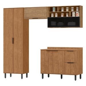 Armarios Lavanderia 4 Modulos Mdf 270 Cm Tosc Freijo Freijo Mxm