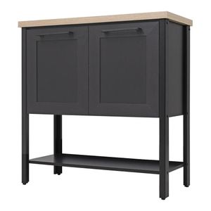 Gabinete Banheiro Com Tampo 2 Portas 79 Cm Bn02 Preto Dtall