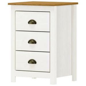 Mesa De Cabeceira 3 Gav Madeira Maciça 46 Cm 9130 Branco Freijo Milani Store