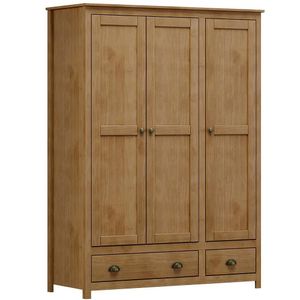 Guarda Roupa 3p 2g Madeira Maciça 136 Cm 9104 Freijo Milani Store