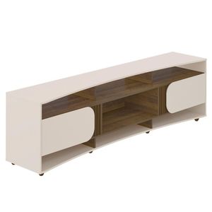 Rack Bancada Para Tv 86 Pol 220 Cm 4501 Off White Pinho Arly Off White Pinho