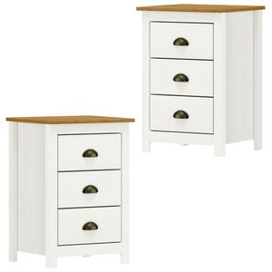 Kit 02 Mesas De Cabeceira Madeira Maciça 46 Cm 9130 Branco Freijo Milani Store