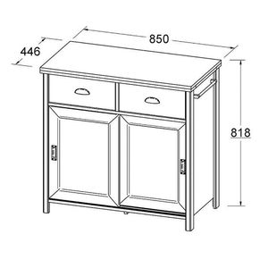 Balcao Aparador Buffet 2 Portas 85 Cm Ba145 Preto Dtall