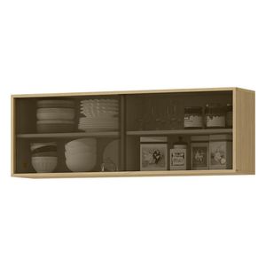 Armario Aereo 120 Cm 2 Portas Vidro Glor Agl02 Castanho Mxm