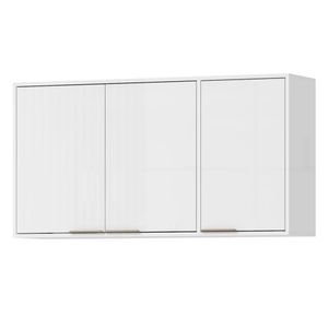 Armario Aereo 120 Cm Mdp 3 Portas Glor Agl04 Castanho Mxm Branco Neve
