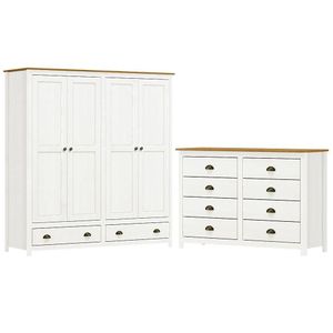 Guarda Roupa 4 Pt Comoda 8 Gv Madeira Maciça Branco Freijo Milani Store
