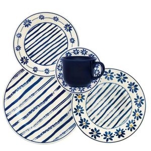 Jogo De Jantar Em Cerâmica Donna Com 20 Peças Oxford Margaridas