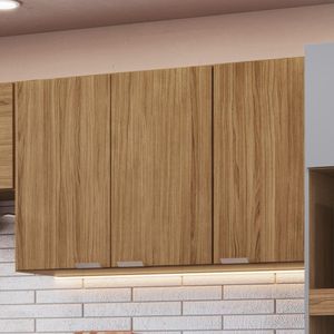 Armário Aéreo De Cozinha Em Mdf Com 3 Portas 1,20m Hera Decibal Naturalle