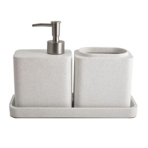 Conjunto Para Banheiro Em Poliresina Branco Com 3 Peças Mart