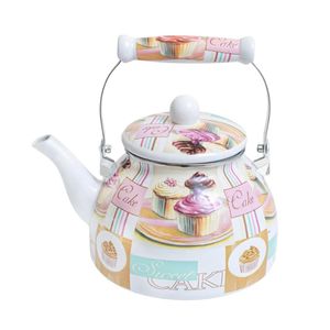 Chaleira Esmaltada Em Ferro Com Tampa E Cabo Em Porcelana Charm 2,5l Cake