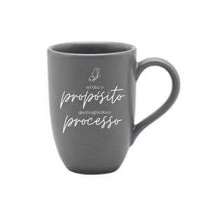 Caneca Em Cerâmica Flat Chumbo Gray 350ml Oxford - Exclusivo