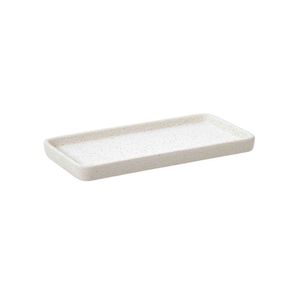 Bandeja Retangular Em Cerâmica Branca Mart 20x10cm