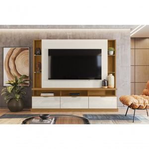 Home Bilbao 2024 Painel Para Tvs Até 70" 3 Portas Jequitiba-off White Perolizado Lukaliam