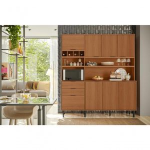 Kit Cozinha Viena Com 7 Portas E 3 Gavetas Jequitiba Lukaliam
