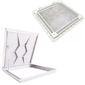 Tampa De Piscina Para Casa De Maquina Com Grelha Invisível 80x80cm Branco