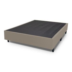 Base Box Casal Prince Sued 1,38x1,87x0,32 Bege