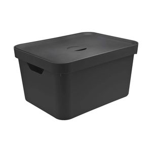 Caixa Organizadora Cube Preta 32 L Com Tampa 46 X 36 X 24,5 Cm Ou