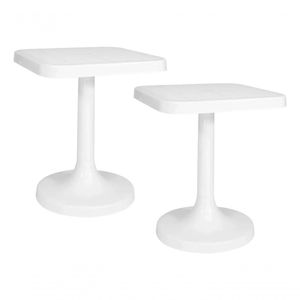 Kit 2 Mesa Quadrada Gardenlife Iguazu Desmontável Bar Branca