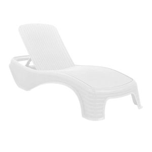 Espreguiçadeira Dubai Premium Fibra Reclinável Praia Piscina Branco
