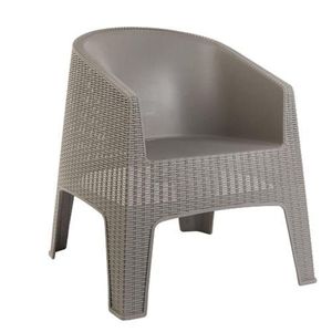 Kit 4 Poltronas De Piscina E Jardim Rattan Ibiza + Mesa Capri Cinza
