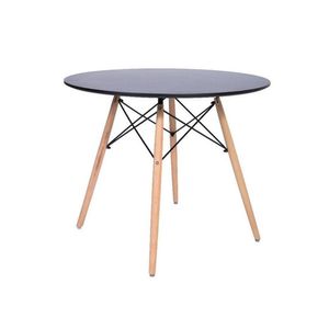 Mesa Redonda Eames Madeira 90 Cm Preto