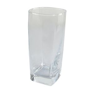 Jogo 6 Copos Vidro Texas 320ml Design Quadrado Elegante