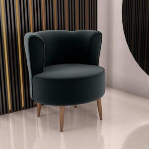 Poltrona Para Sala De Recepção Ceará Veludo Inca Preto
