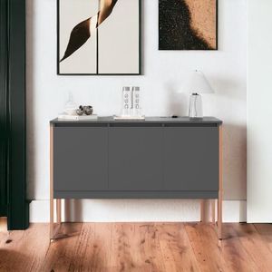 Buffet Luxuoso 3 Portas Barcelona Preto Cobre