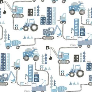 Papel De Parede De Construção - G78360 Azul Tiny Tots 2 - G78360