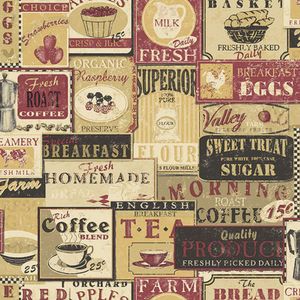 Papel De Parede Kitchen Recipes G12297 - Rolo 10m X 0,53m