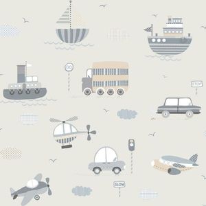 Papel De Parede De Transportes - G78417 Greige Tiny Tots 2 - G78417