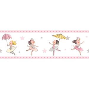 Faixa De Parede Treboli Rosa Bailarinas 5922