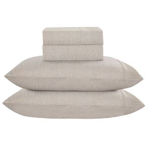 Jogo Cama Lençol Casa Scarpa Alba Queen Detalhes Plissados Percal 300 Fios 4 Peças - Bege