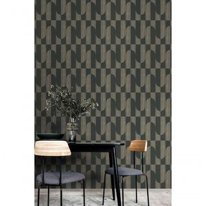 Papel De Parede Muse Geométrico Preto E Dourado A55702