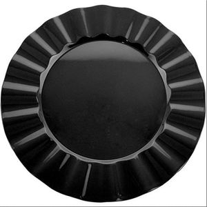 Sousplat Plissado Preto 33 Cm - Sp14742