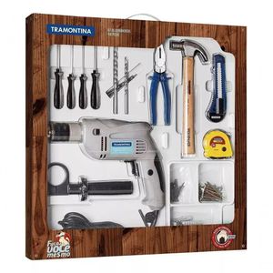 Kit De Ferramentas Furadeira 500w 110V 100 Peças Tramontina
