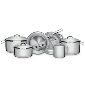 Jogo Panelas Tramontina Solar Inox 6pç Indução Fundo Triplo