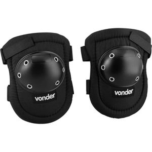 Joelheira De Proteção Com Velcro Preta Vonder