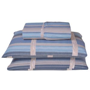 Jogo De Cama Lençol King Estandarte Percal 180 Fios 2 Peças Xadrez Azul 100% Poliéster