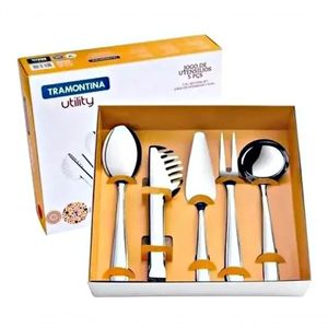 Jogo De Utensílios Tramontina Utility Aço Inox 5 Peças