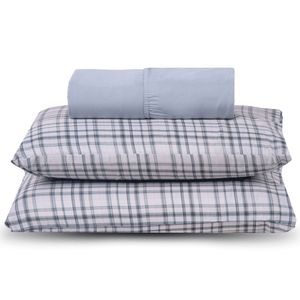 Jogo De Cama Lençol Queen Topchick 3 Peças Cinza 100% Poliéster