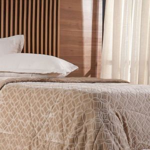 Edredom Casal Plush Sense Dupla Face 100% Poliéster 210x230cm Linho